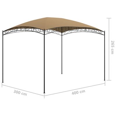 vidaXL Pavillon 3x4x2,65 m Taupe 180 g/m²