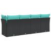 vidaXL Gartensofa mit Kissen 4-Sitzer Schwarz Poly Rattan