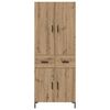 vidaXL Highboard Artisan-Eiche 69,5 x 34 x 180 cm Holzwerkstoff