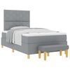 vidaXL Boxspringbett mit Matratze Hellgrau 120 x 200 cm Stoff