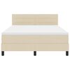 vidaXL Boxspringbett mit Matratze mit LED Creme 140 x 200 cm Stoff