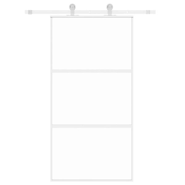 vidaXL Schiebetür Weiß 102,5x205 cm Hartglas und Aluminium