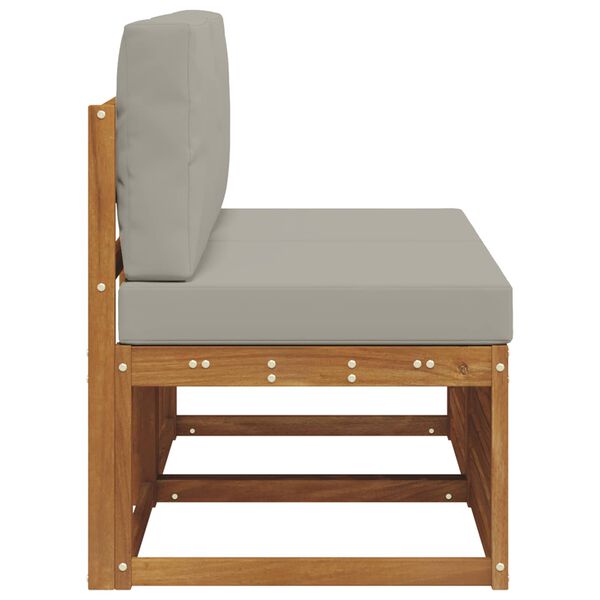 vidaXL 2 St&uuml;ck Outdoor Mittelsofa Massivholz Akazie Natur