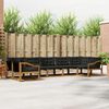 vidaXL Outdoor-Sofagarnitur mit Kissen 7 pcs Nat&uuml;rlich und Schwarz