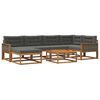 vidaXL Outdoor-Sofagarnitur mit Kissen 7 pcs Natur und Anthrazit