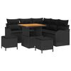 vidaXL Gartensofa-set mit Kissen 8 pcs Schwarz Poly-Rattan