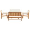vidaXL Gartensofa-set 5 pcs Braun Massivholz Akazie