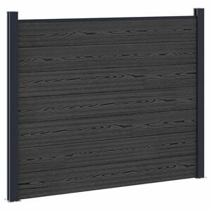 vidaXL Zaunelement WPC und Aluminium Schwarz