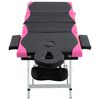 vidaXL Massageliege Klappbar 4-Zonen Aluminiumgestell Schwarz und Rosa