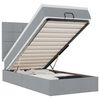 vidaXL Ottoman-Bett mit Matratze & LEDs Hellgrau 100x200 cm Stoff