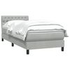 vidaXL Boxspringbett mit Matratze Hellgrau 100x220 cm Samt