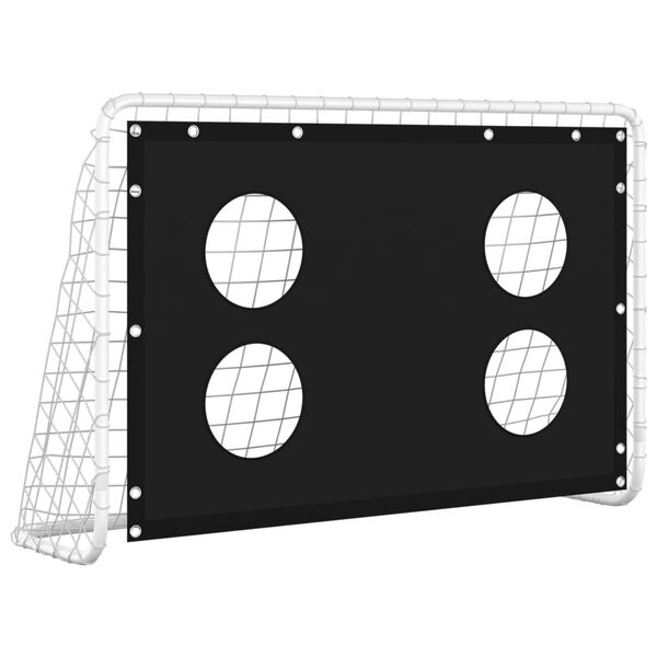 vidaXL Fu&szlig;balltor mit Torwand Stahl 184x61x122 cm