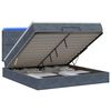 vidaXL Ottoman-Bett mit Matratze und LED Dunkelgrau 140 x 200 cm Samt