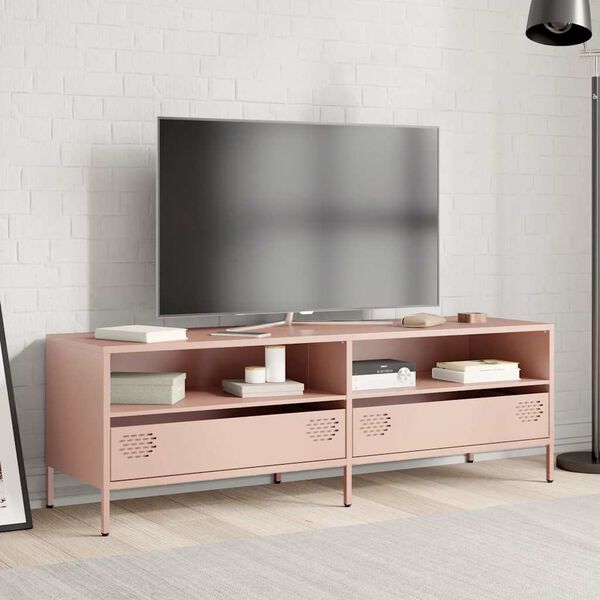 vidaXL TV-Schrank Rosa 135x39x43,5 cm Kaltgewalzter Stahl