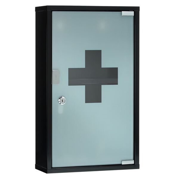 FIRST AID ONLY Erste-Hilfe-Schrank 30x12x50 cm Schwarz