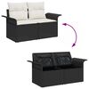 vidaXL Garten-Sofa-Set mit Kissen mit Speicher 7 pcs Schwarz und Creme