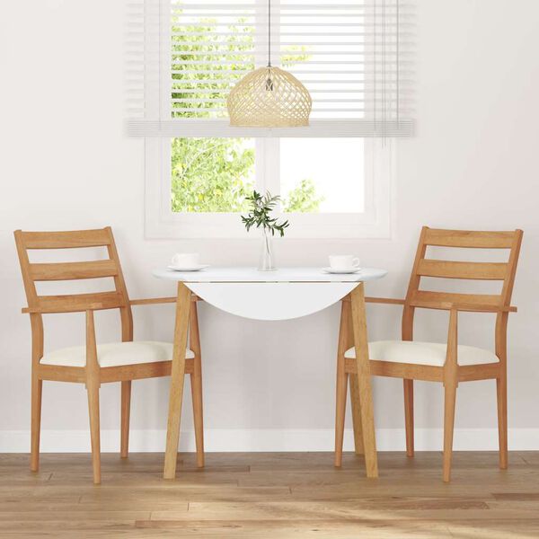 vidaXL Esszimmerstühle mit Kissen 2 Stk. Massivholz Gummibaum