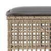 vidaXL 4-tlg. Garten-Sofagarnitur mit Kissen Beige Poly Rattan Glas