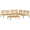 vidaXL Sofa Set mit Kissen Uni 4 pcs Creme Massivholz Akazie