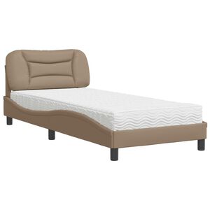 vidaXL Bett mit Matratze "Hvar" Cappuccino-Braun 80x200 cm Kunstleder