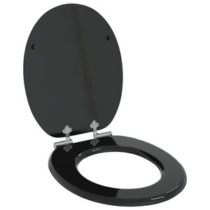 vidaXL Soft-Close Toilettensitz Schwarz 44 x 38 cm MDF-Platte