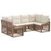 vidaXL Gartensofa-set 6 stk. 6-Sitzanzahl Beige Poly-Rattan
