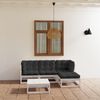 vidaXL 5-tlg. Garten-Lounge-Set mit Kissen Kiefer Massivholz