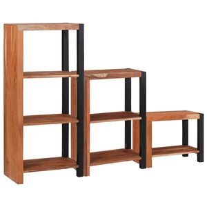 vidaXL B&uuml;cherregal 6 Ebenen 3 stk. 50 x 30 x 110 cm Massivholz Akazie