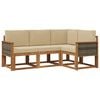 vidaXL Outdoor-Sofagarnitur 4 stk. Natur und Beige Polyester