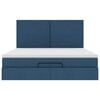vidaXL Ottoman-Bett mit Matratze Blau 180x200 cm Stoff