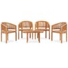 vidaXL 5-tlg. Garten-Lounge-Set Massivholz Teak