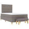 vidaXL Boxspringbett mit Matratze Taupe 120 x 190 cm Stoff