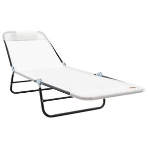 vidaXL Klappbare Sonnenliege Creme 182 x 55 x 85,5 cm Textilene