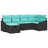 vidaXL Sofa Set 6 stk. Schwarz Poly-Rattan