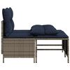 vidaXL 4-teiliges Gartensofa-Set mit Kissen, grau, Polyrattan