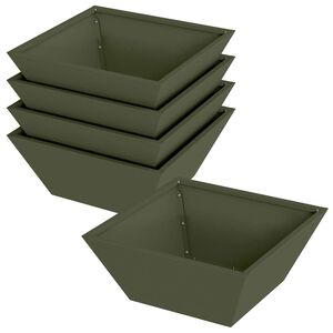 vidaXL Garten-Pflanzgef&auml;&szlig; 5 stk. Olivgr&uuml;n 40 x 40 x 15 cm
