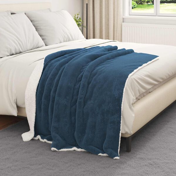 vidaXL &Uuml;berwurfdecke Marineblau 130 x 150 cm Fleece