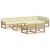 vidaXL Outdoor-Sofagarnitur 9 pcs Wei&szlig; und Creme 79 x 79 x 37 cm