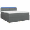 vidaXL Boxspringbett mit Matratze Dunkelgrau 160 x 200 cm Stoff