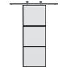 vidaXL Schiebetür Schwarz 76x205 cm Hartglas und Aluminium