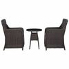 vidaXL 3-tlg. Garten-Bistro-Set mit Auflagen Poly Rattan Schwarz