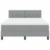 vidaXL Boxspringbett mit Matratze Hellgrau 140 x 190 cm Stoff