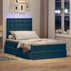 vidaXL Bett mit Stauraum und LED mit Matratze Blau 120 x 190 cm Samt