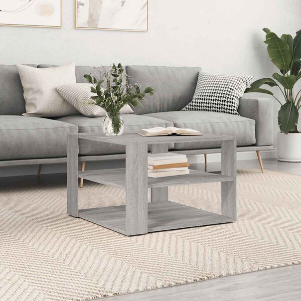 vidaXL Couchtisch Grau Sonoma 58x58x40 cm Holzwerkstoff