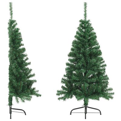 vidaXL Künstlicher Halb-Weihnachtsbaum mit Ständer Grün 150 cm PVC