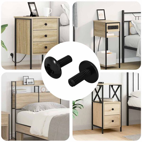 vidaXL H&uuml;lsen Schrauben 2 pcs Schwarz M4 x 10 mm Stahl