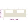 vidaXL Pavillon-Seitenwand mit Fenstern 6x2 m Creme