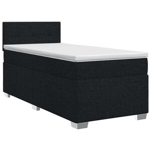 vidaXL Boxspringbett mit Matratze Schwarz 80 x 200 cm Stoff