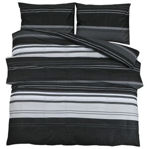 vidaXL Bettw&auml;sche-Set Schwarz und Wei&szlig; 155x220 cm Baumwolle