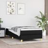 vidaXL Boxspringbett mit Matratze Schwarz 90x200 cm Stoff